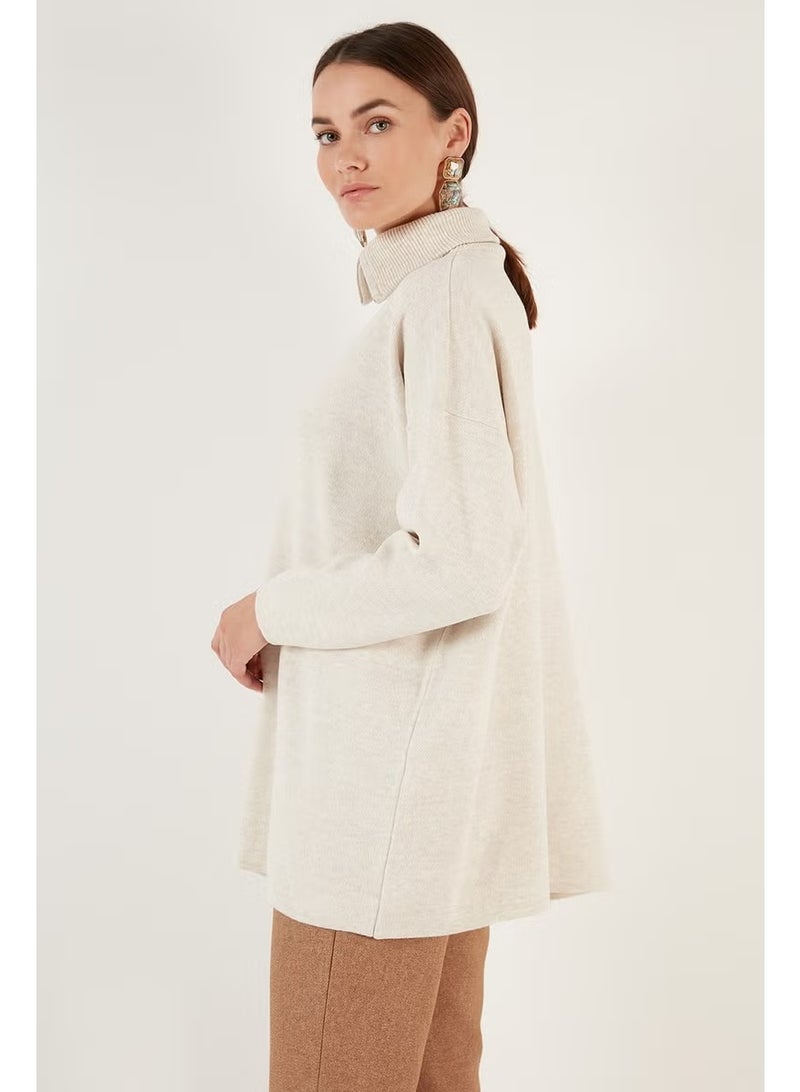 Lela Half Zipper Oversize Knitwear Sweater Women's Sweater 4616079 - Image 3